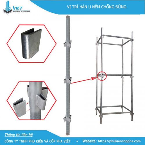 Vị trí hàn U nêm chống đứng